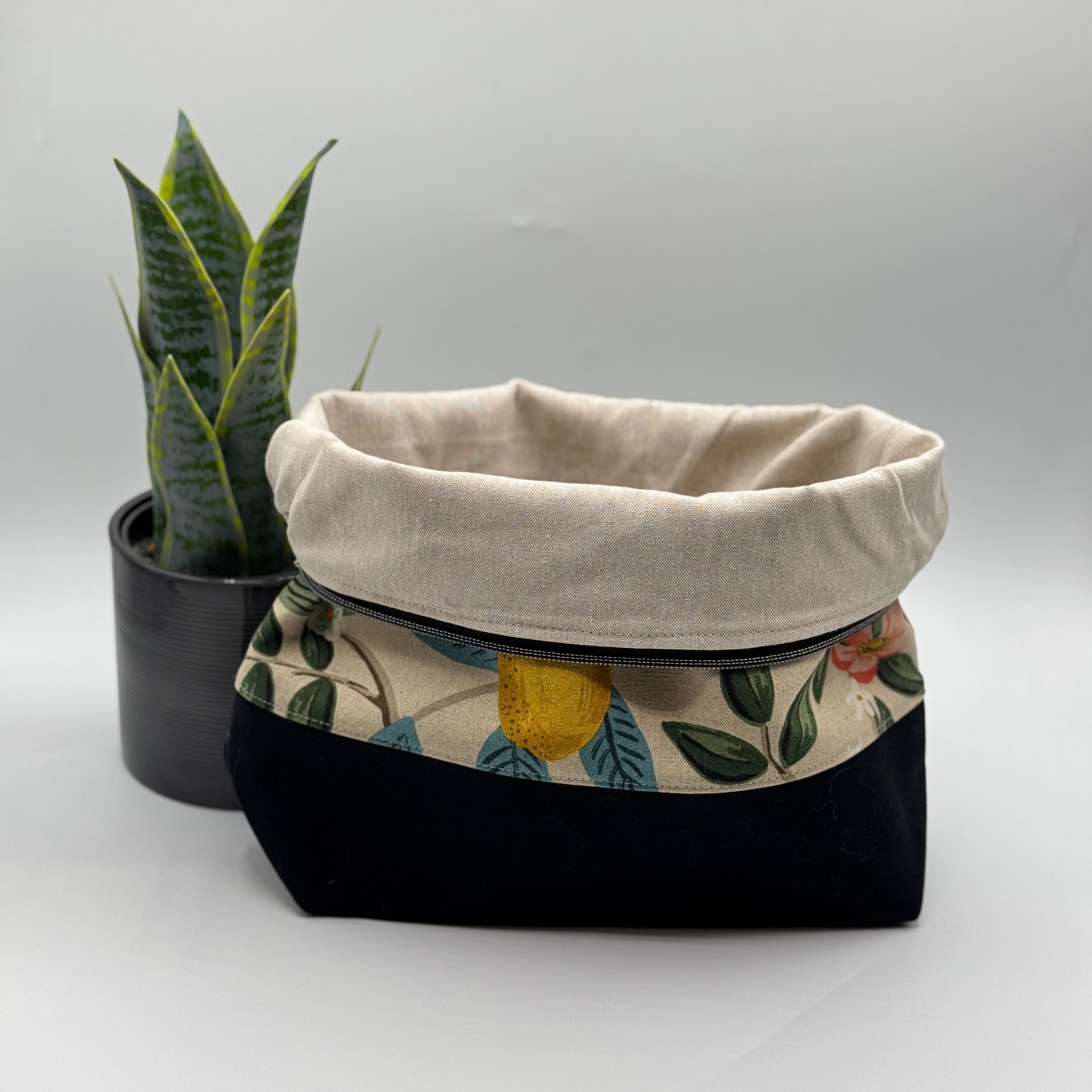 Sac à projet moyen / Medium project bag – ZIP - Citrus Grove - naturel