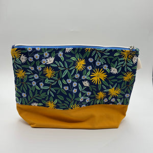 Sac à projet moyen / Medium project bag – ZIP - Daisy Fields - marine