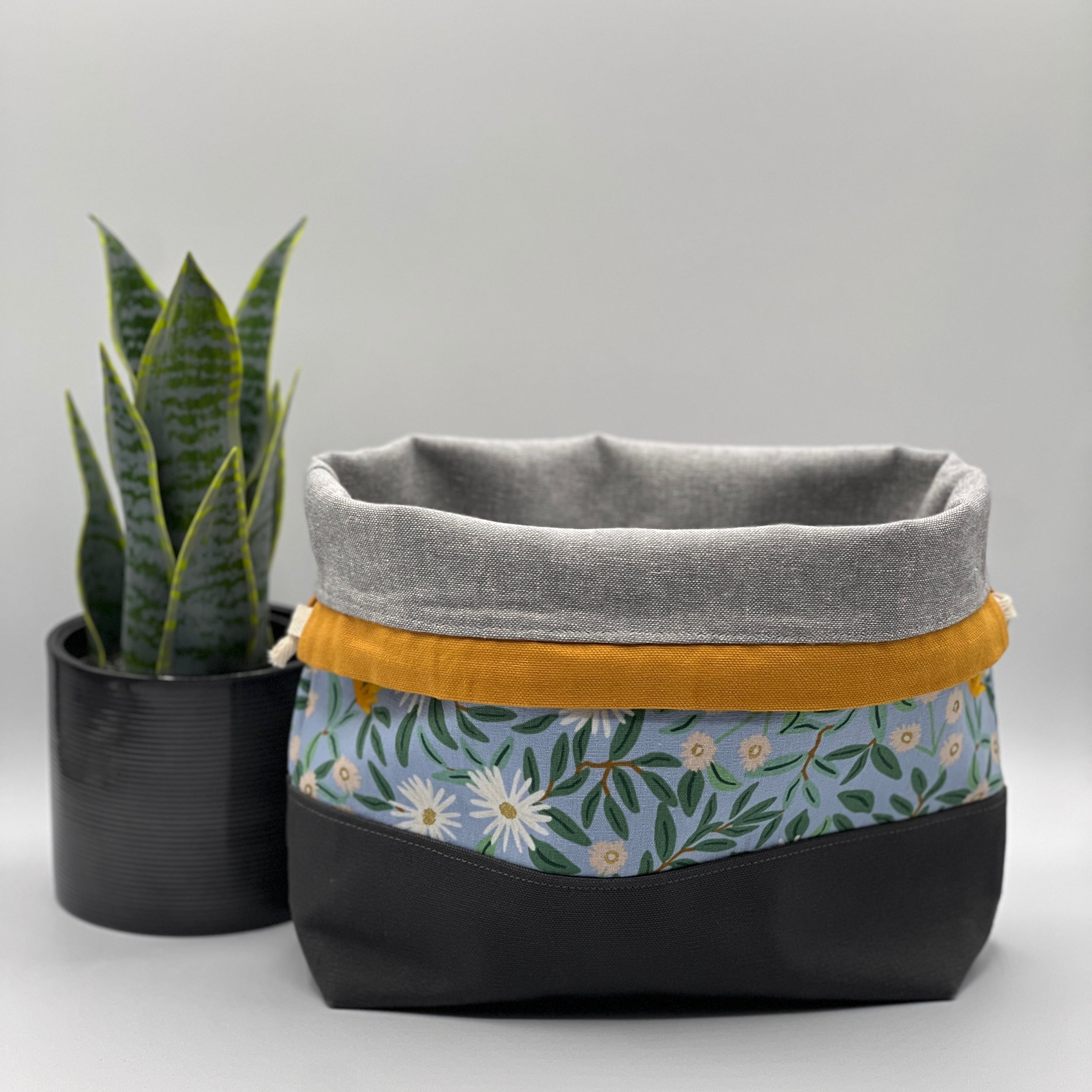 Sac à projet moyen / Medium project bag – Daisy Fields - bleu