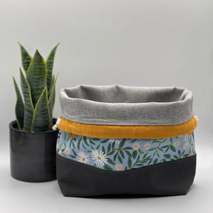 Sac à projet moyen / Medium project bag – Daisy Fields - bleu