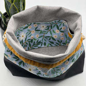 Sac à projet moyen / Medium project bag – Daisy Fields - bleu