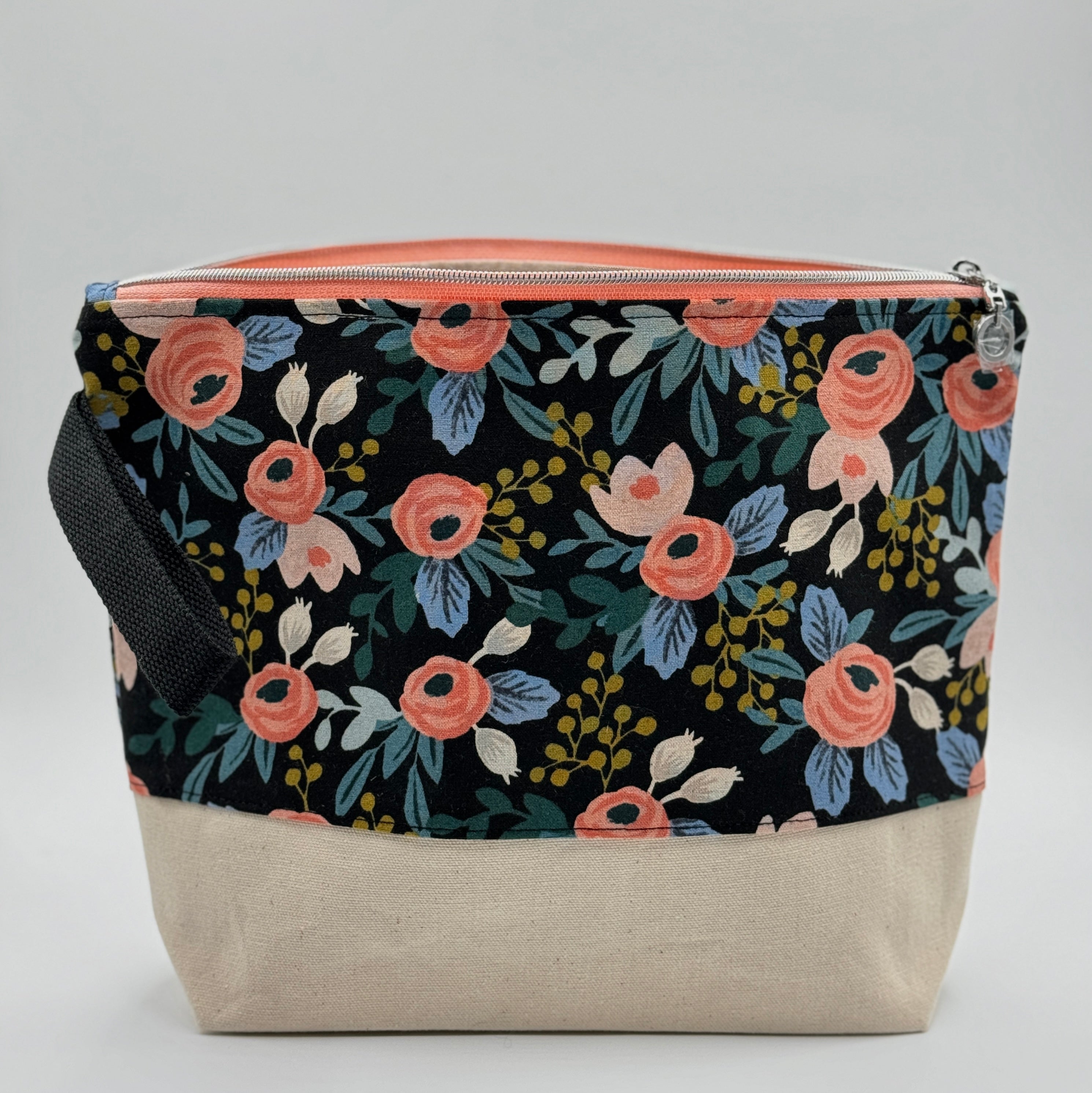 Sac à projet moyen / Medium project bag – ZIP - Garden Party - Rosa - noir