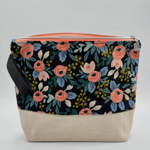 Sac à projet moyen / Medium project bag – ZIP - Garden Party - Rosa - noir