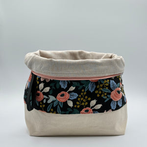 Sac à projet moyen / Medium project bag – ZIP - Garden Party - Rosa - noir