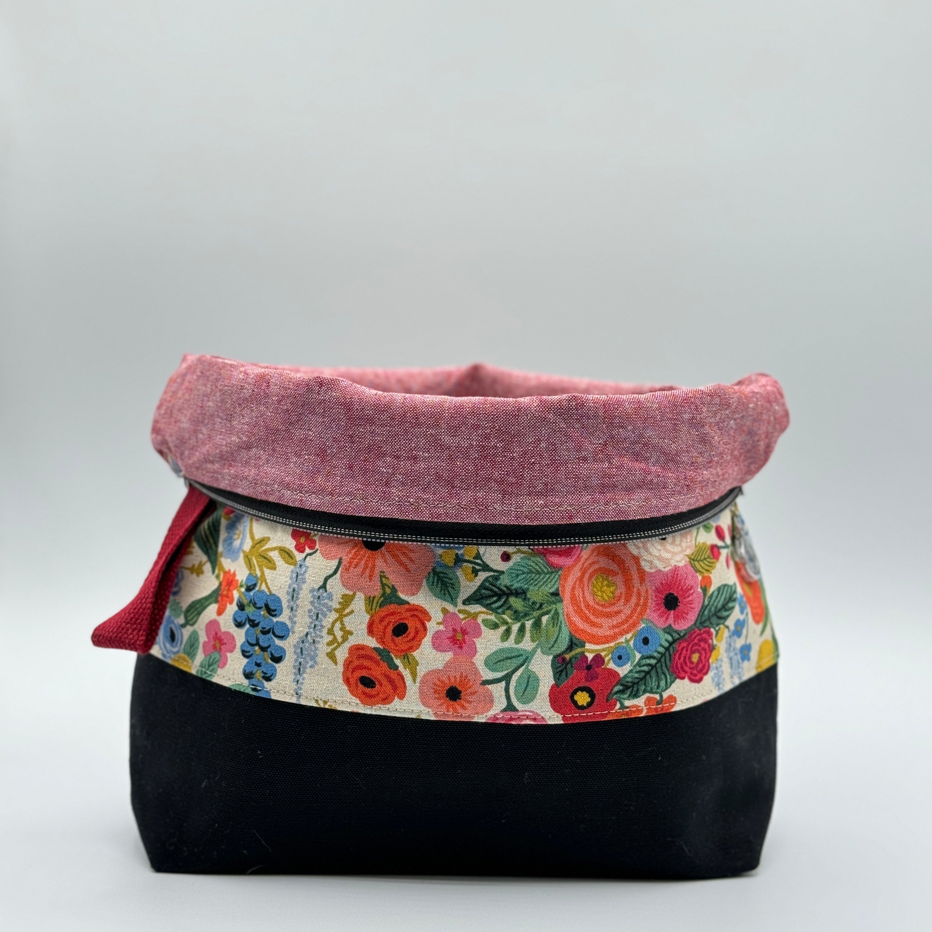 Sac à projet moyen / Medium project bag – ZIP - Wildwood Garden Party - rose