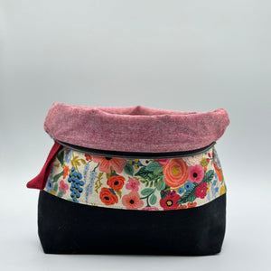 Sac à projet moyen / Medium project bag – ZIP - Wildwood Garden Party - rose