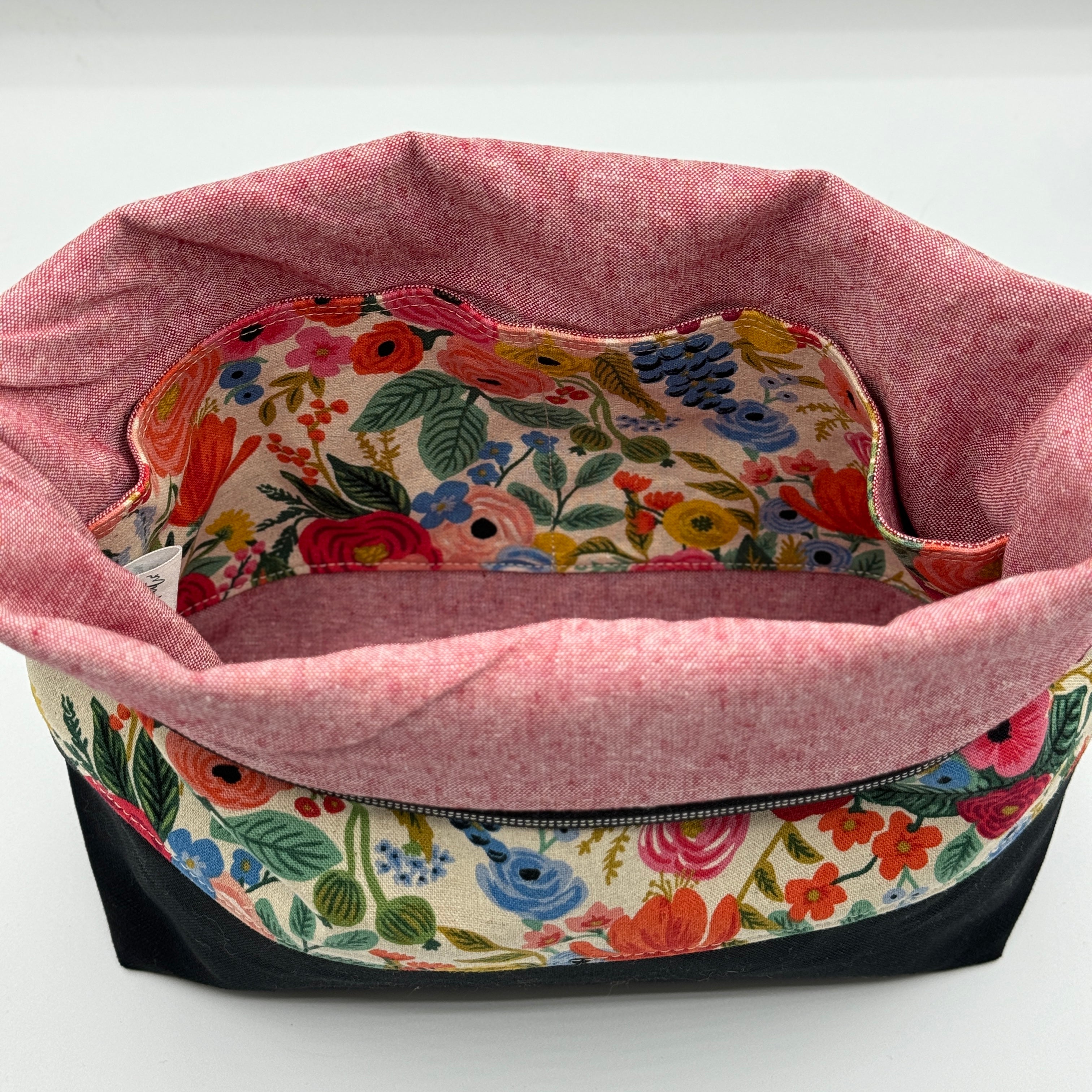 Sac à projet moyen / Medium project bag – ZIP - Wildwood Garden Party - rose