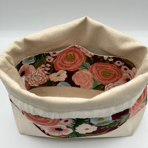 Sac à projet moyen / Medium project bag – Garden Party - Juliet Rose - Bourgogne
