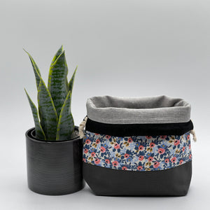 Petit sac à projet / Small project bag - Les Fleurs - Rosa - Periwinkle