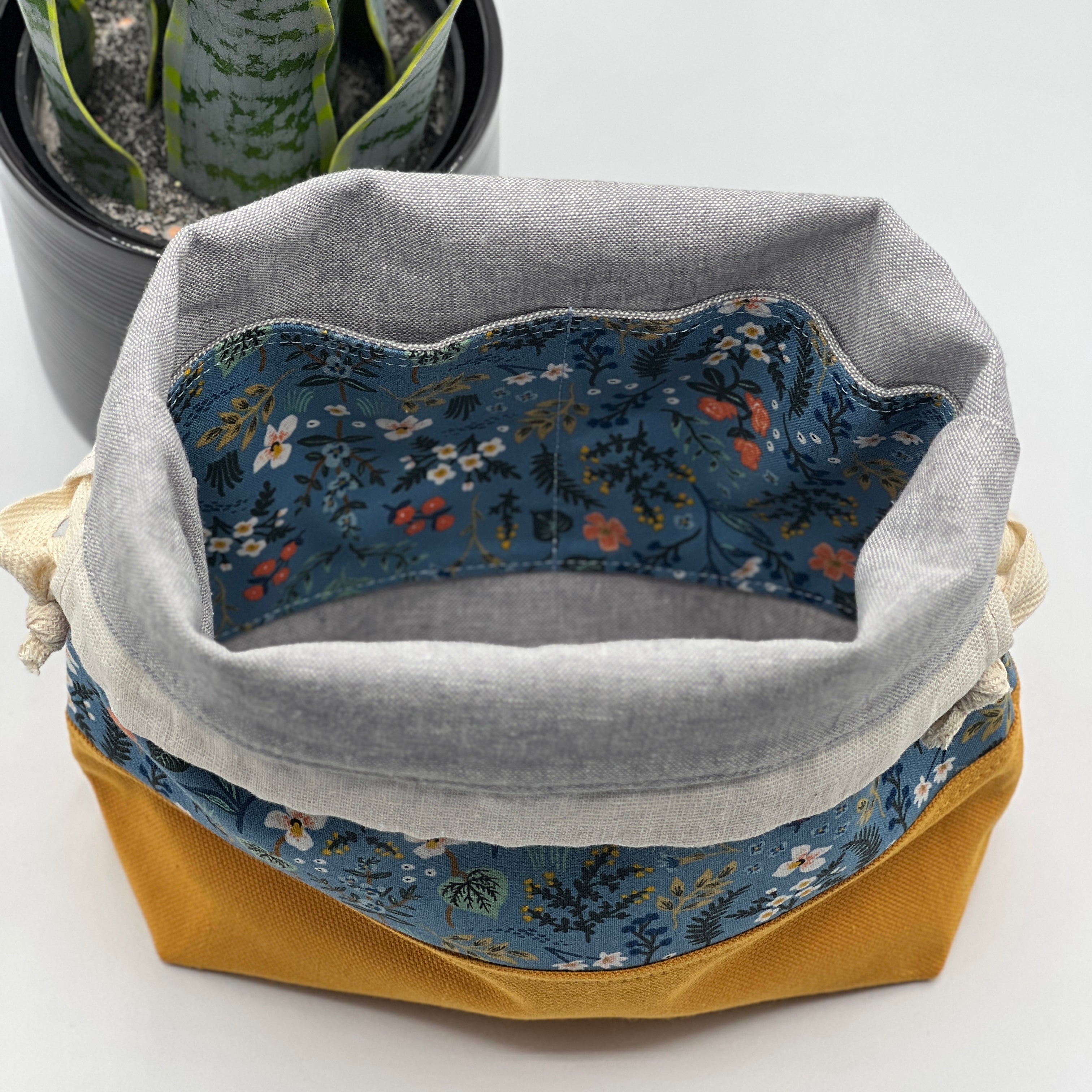 Petit sac à projet / Small project bag - Bon voyage - Wildwood - bleu