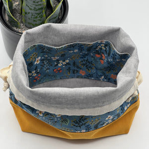 Petit sac à projet / Small project bag - Bon voyage - Wildwood - bleu