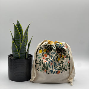 Petit sac à projet / Small project bag - Bramble - Citrus Grove, crème