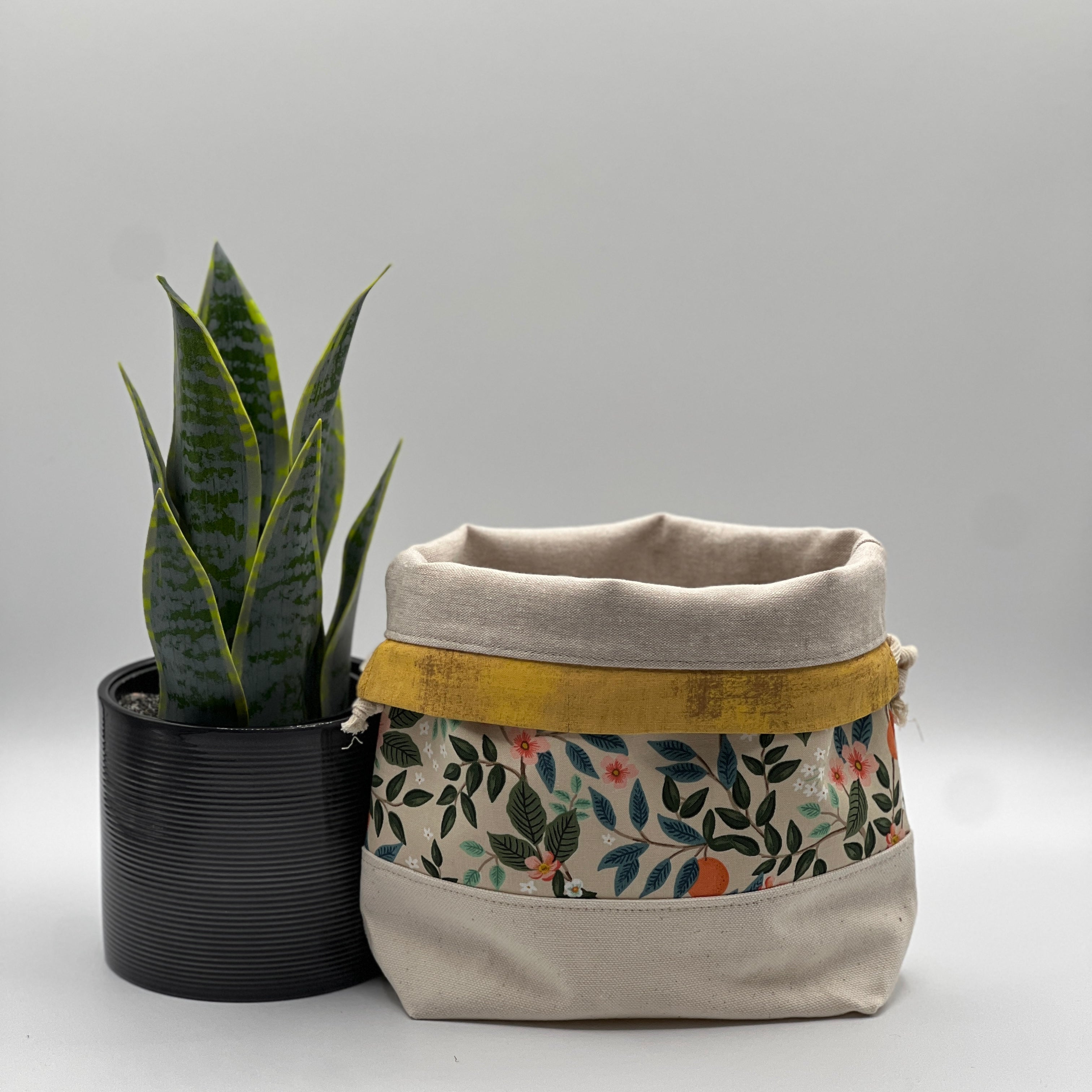 Petit sac à projet / Small project bag - Bramble - Citrus Grove, crème