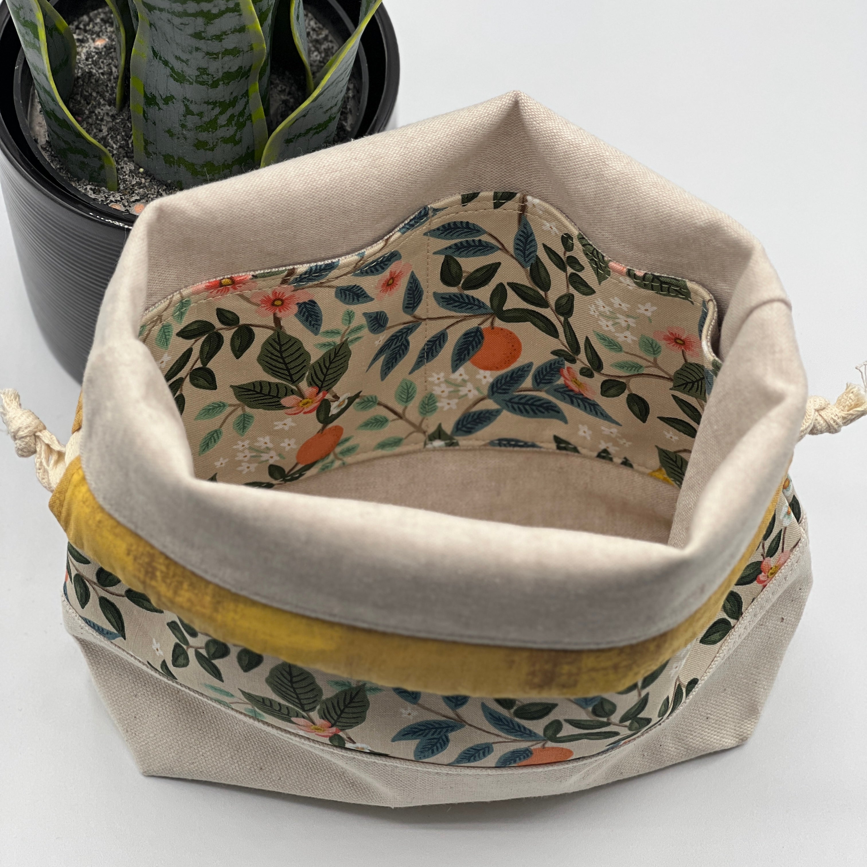 Petit sac à projet / Small project bag - Bramble - Citrus Grove, crème