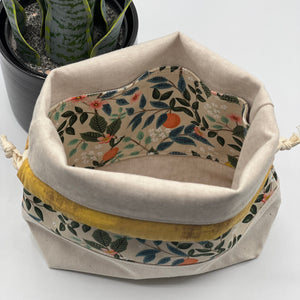 Petit sac à projet / Small project bag - Bramble - Citrus Grove, crème
