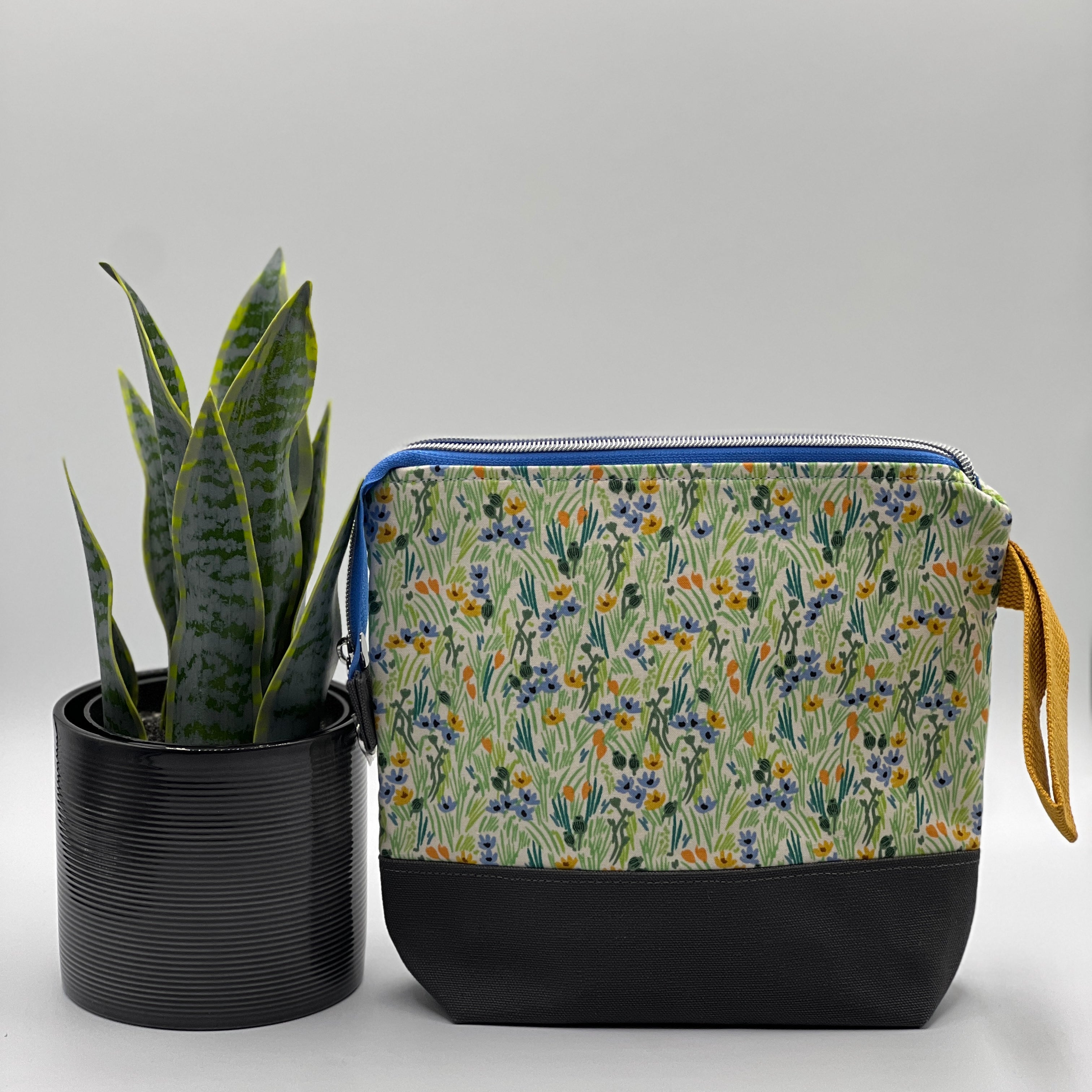Petit sac à projet / Small project bag - ZIP - Bramble - Iris, crème