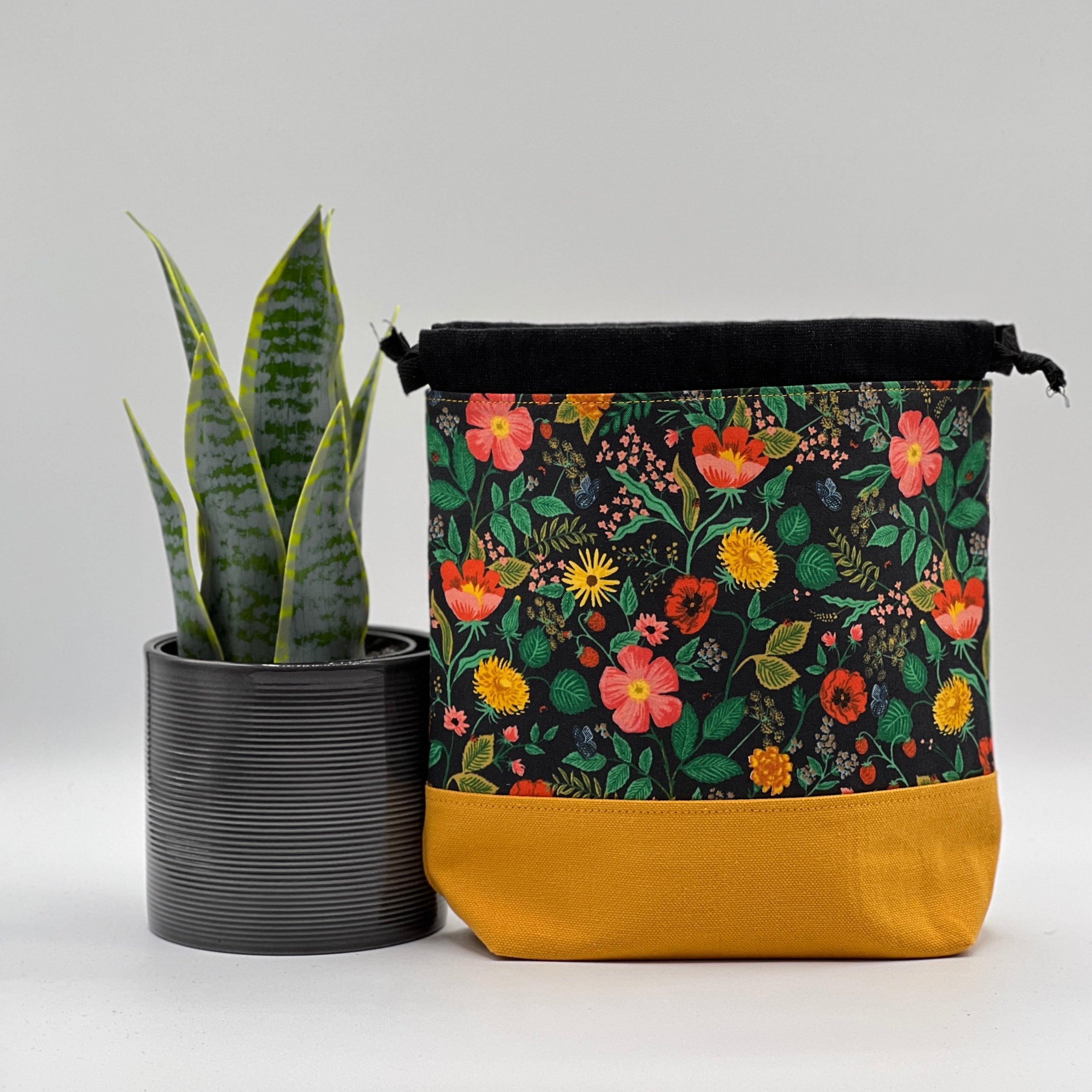 Petit sac à projet / Small project bag - Camont - Poppy Fields - Noir
