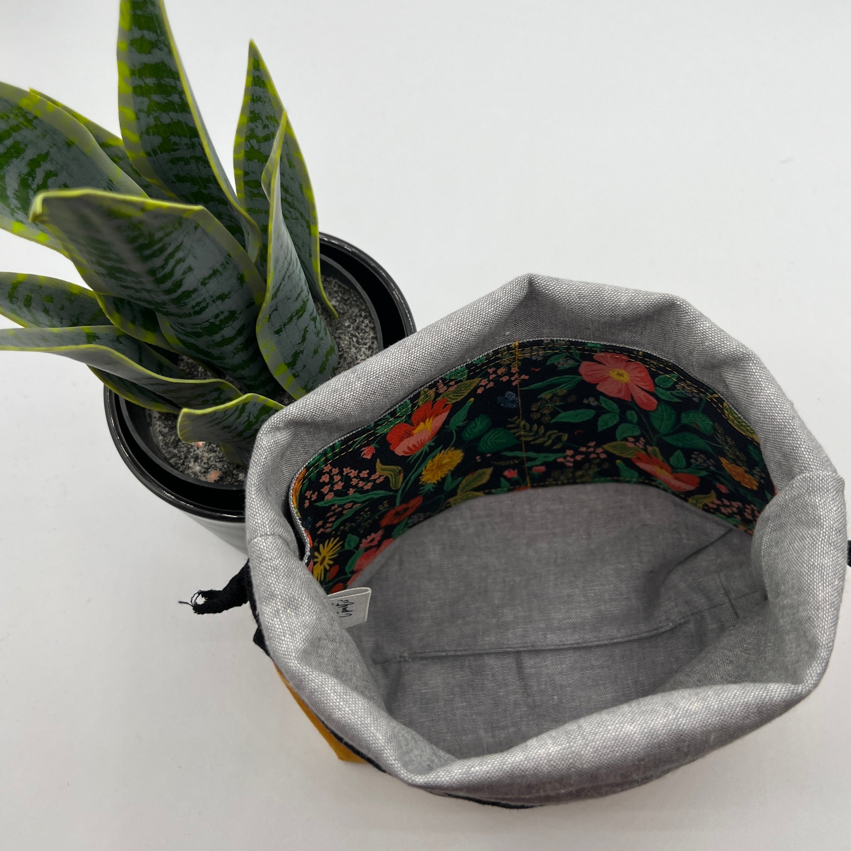 Petit sac à projet / Small project bag - Camont - Poppy Fields - Noir