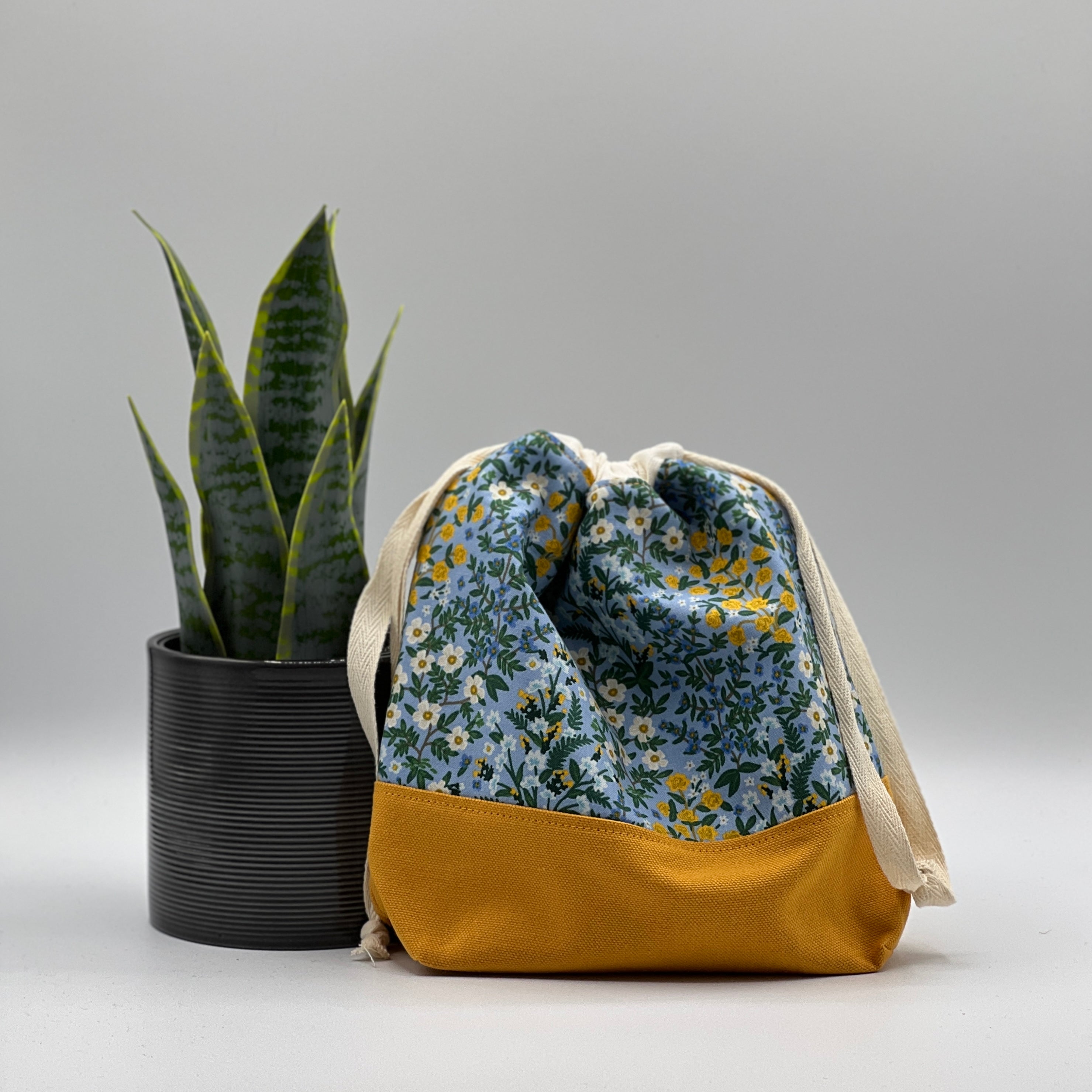 Petit sac à projet / Small project bag - Camont - Wildwood Garden - Bleu