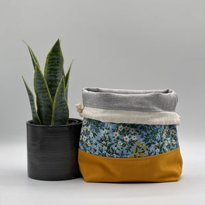 Petit sac à projet / Small project bag - Camont - Wildwood Garden - Bleu