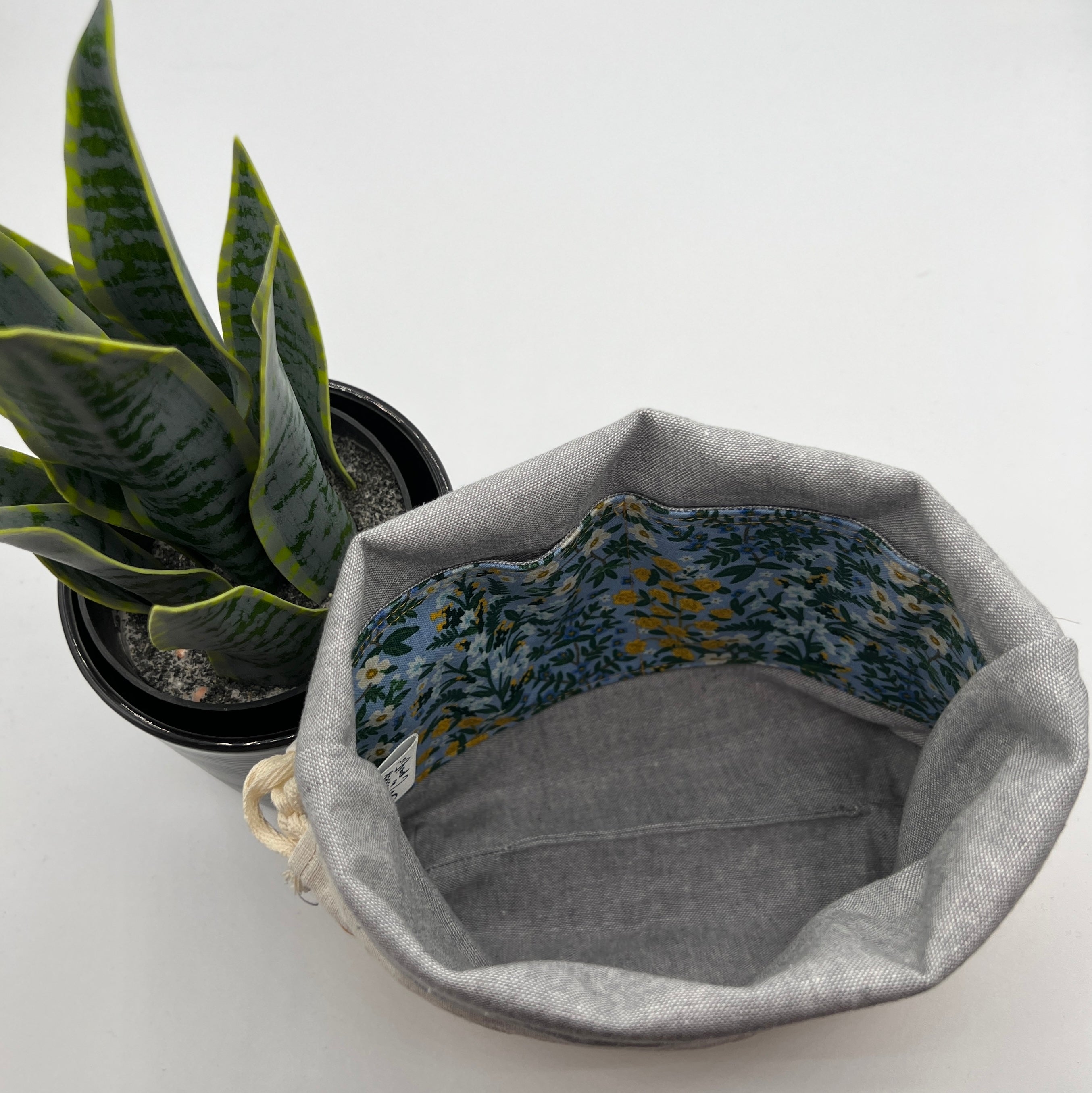 Petit sac à projet / Small project bag - Camont - Wildwood Garden - Bleu