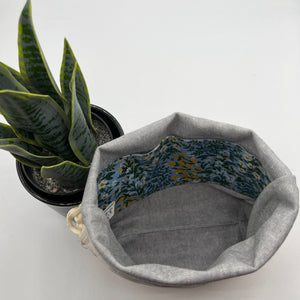 Petit sac à projet / Small project bag - Camont - Wildwood Garden - Bleu