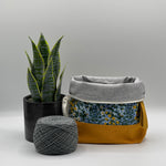Load image into Gallery viewer, Petit sac à projet / Small project bag - ZIP - Camont - Wildwood Garden - Bleu
