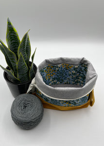 Petit sac à projet / Small project bag - ZIP - Camont - Wildwood Garden - Bleu