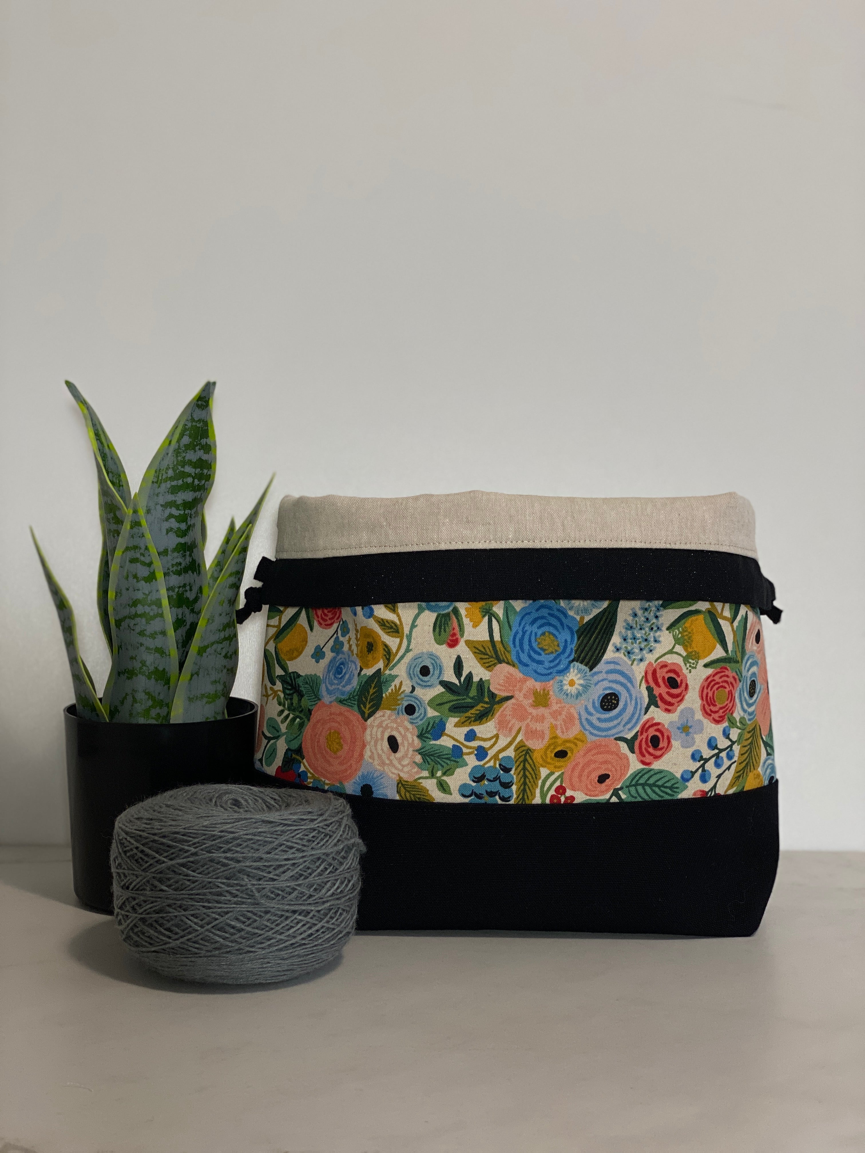 Sac à projet moyen / Medium project bag – Wildwood Garden Party - Bleu