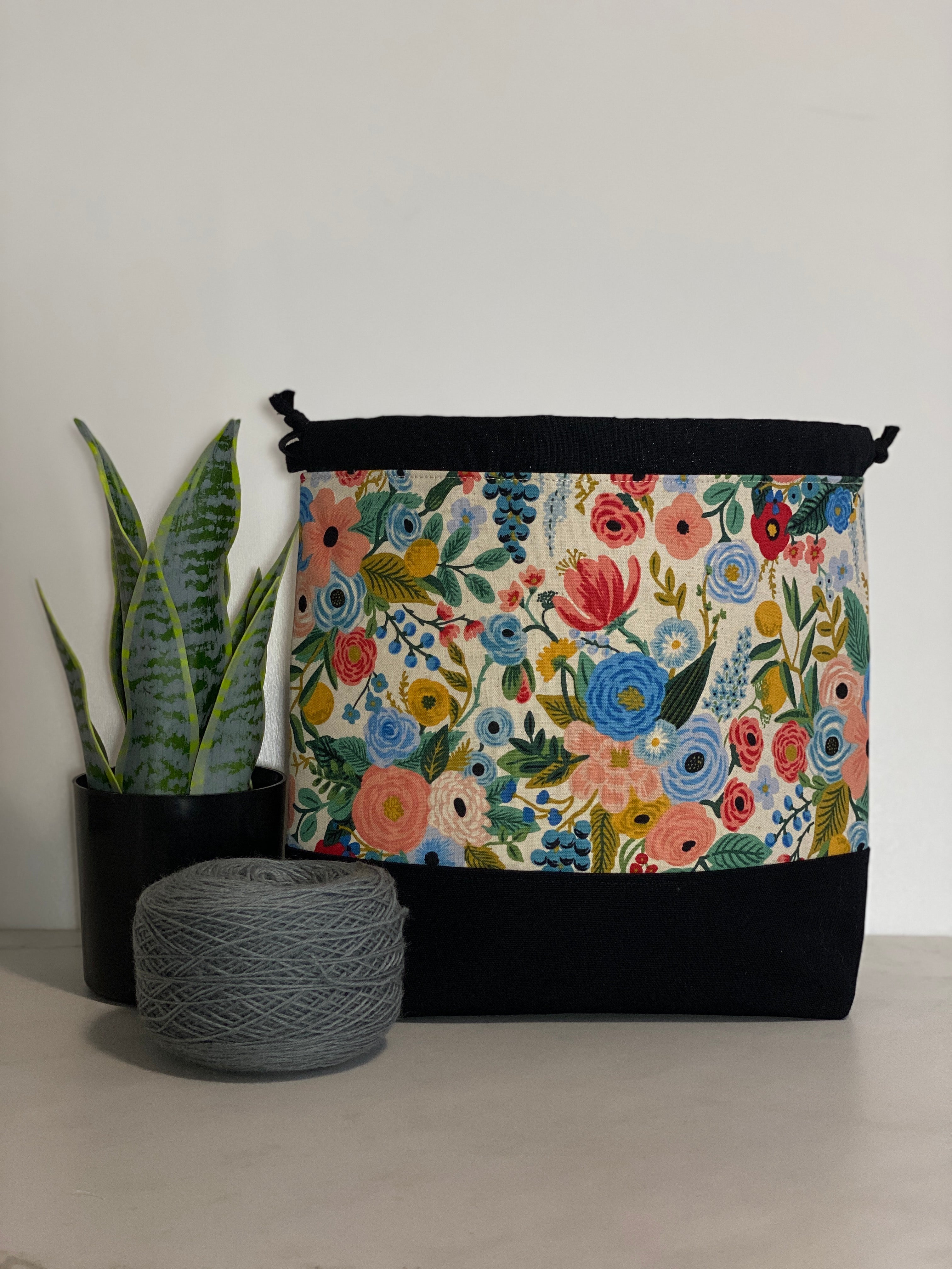 Sac à projet moyen / Medium project bag – Wildwood Garden Party - Bleu