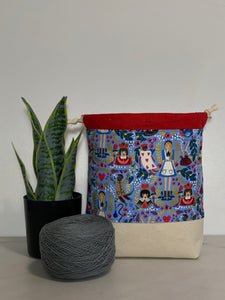 Petit sac à projet / Small project bag – Wonderland – Alice, Periwinkle